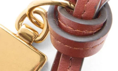 Chloé Iconic Bag Charm Leather Strap Key Cases In Sepia Brown