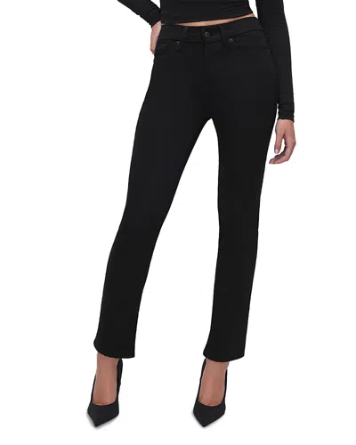 Good American Good Curve High Waist Straight Leg Jeans In Black