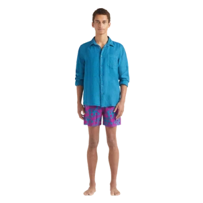 Vilebrequin Caroubis Linen Shirt In Blue