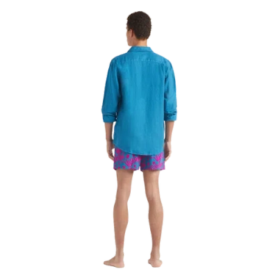 Vilebrequin Caroubis Linen Shirt In Blue