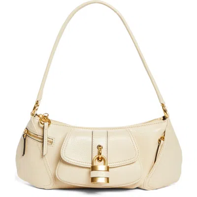 Chloé Sac Porté Épaule The 99 En Cuir Grainé Femme Beige Taille Onesize 100% Cuir De Veau In Sweet Beige