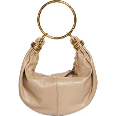 Chloé Small Bracelet Hobo Bag In Neutral