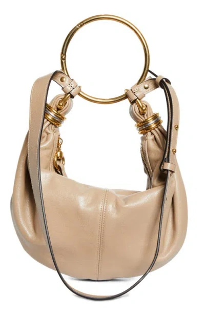 Chloé Small Bracelet Hobo Bag In Neutral