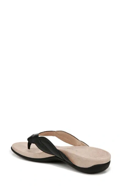 Vionic Bella Braid Flip Flop In Black