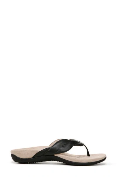 Vionic Bella Braid Flip Flop In Black