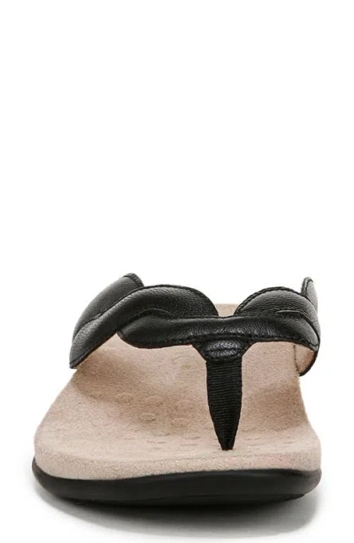 Vionic Bella Braid Flip Flop In Black