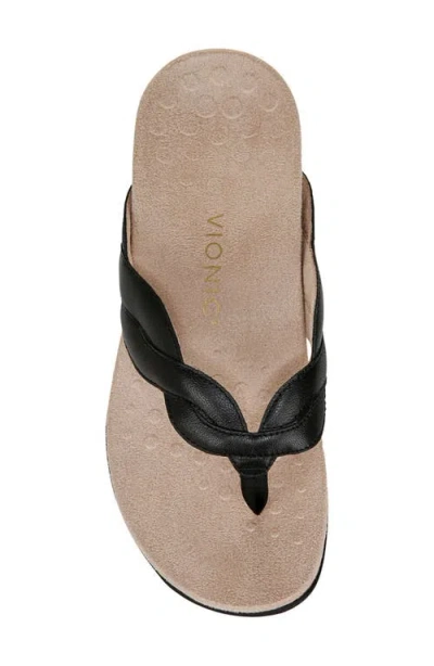 Vionic Bella Braid Flip Flop In Black