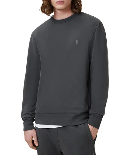 Allsaints Mens Gravestone Gre Raven Logo-embroidered Regular-fit Organic-cotton Sweatshirt In Carter Grey