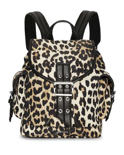 Ganni Women Animalier Print Nano Backpack In Animal Print