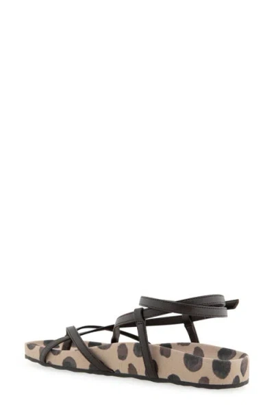 Aerosoles Leera Ankle Strap Flat Sandal In Java Spotted Print Leather