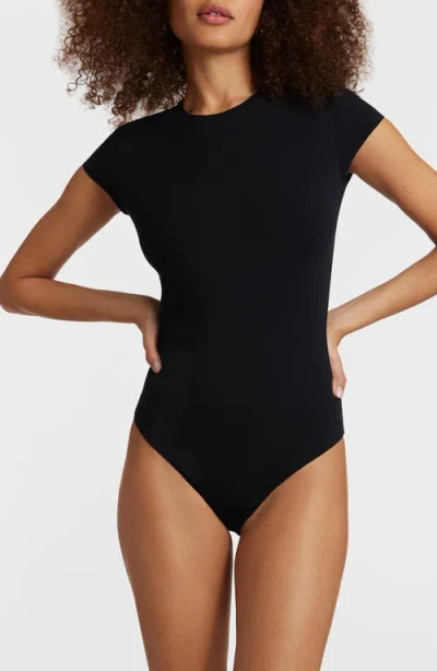 Commando Butter Short Sleeve Crewneck Bodysuit In Black In Black