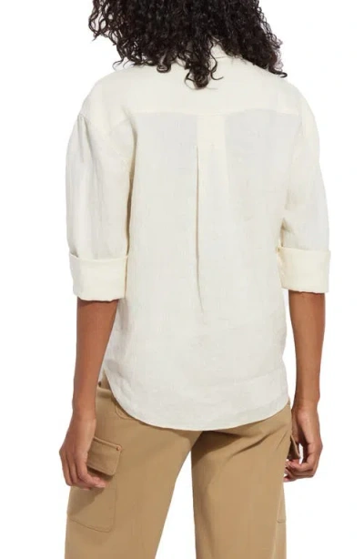 Lyssé Rose Roll Tab Linen Utility Shirt In Neutral