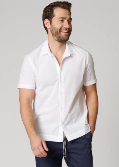 Leisure Lab Short Sleeve Cotton Button Up In White