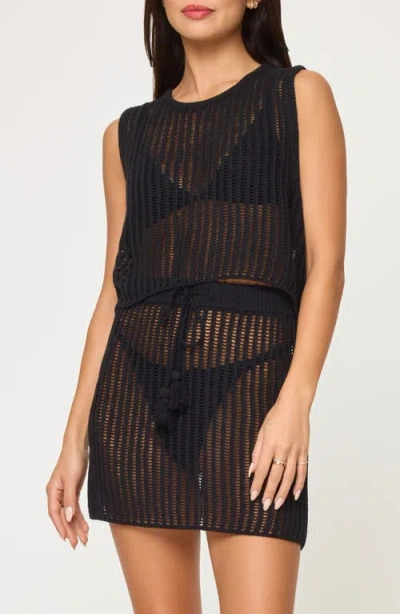 L*space Lspace Sander Open Stitch Cover-up Tank In Black