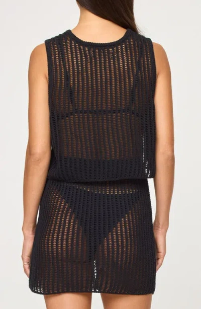 L*space Lspace Sander Open Stitch Cover-up Tank In Black