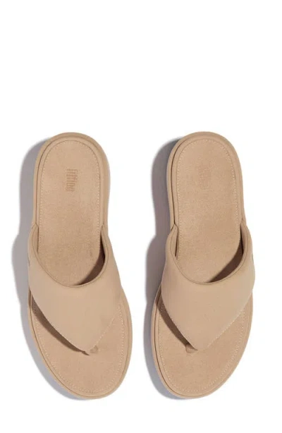 Fitflop Women's Flatforms Wedge Toe-post Sandals In Classic Beige