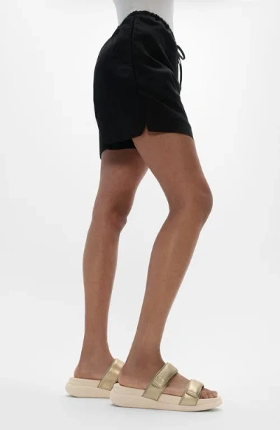 Fitflop F-mode Go Adjustable Platform Slide Sandal In Platino