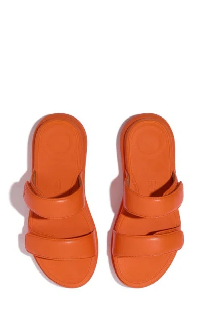 Fitflop F-mode Go Adjustable Platform Slide Sandal In Satsuma