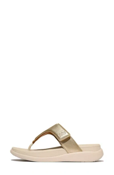 Fitflop F-mode Go Adjustable Platform Flip Flop In Platino