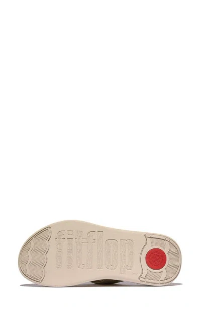 Fitflop F-mode Go Adjustable Platform Flip Flop In Platino