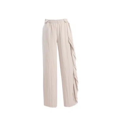 Artista Women's Neutrals Charm Frill Pants In Beige