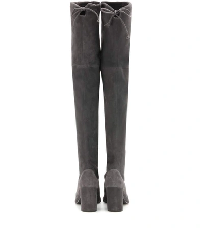 Shop Stuart Weitzman Tieland Over-the-knee Boots In Slate Suede