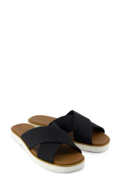 Toms Women's Mae Crossover Slide Sandal Heavy Canvas In Black