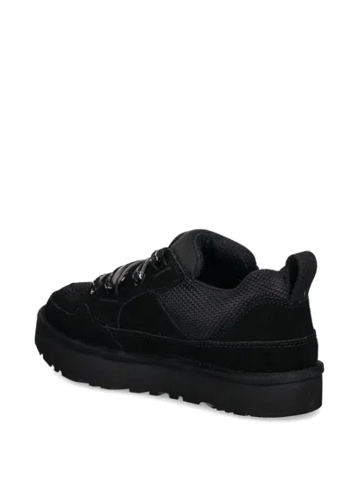 Ugg Lo Lowmel Suede Lace Up Trainers In Black