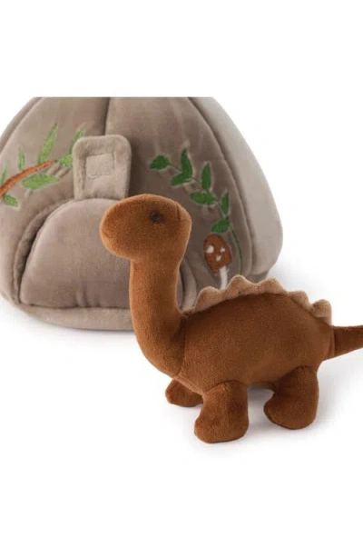 Elegant Baby Dino Friend Set Of 3 Plush Toys & Storage Bag In Multi