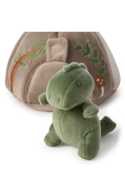 Elegant Baby Dino Friend Set Of 3 Plush Toys & Storage Bag In Multi