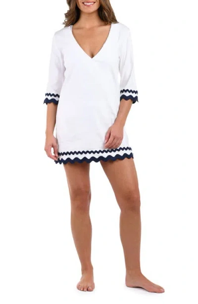 La Blanca Poolside V-neck Tunic Coverup In White