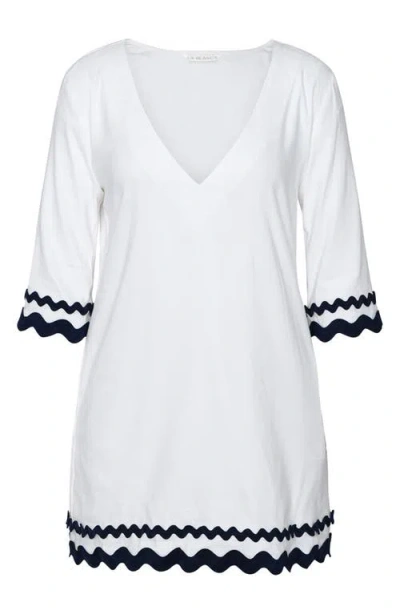 La Blanca Poolside V-neck Tunic Coverup In White