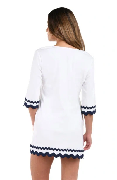 La Blanca Poolside V-neck Tunic Coverup In White