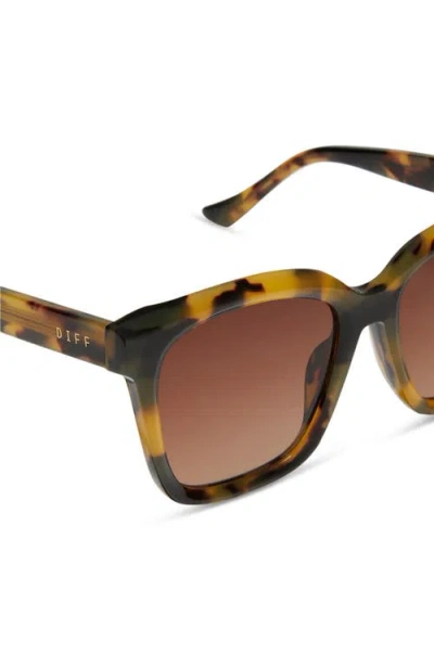 Diff Meredith 54mm Square Sunglasses In Brown Gradient