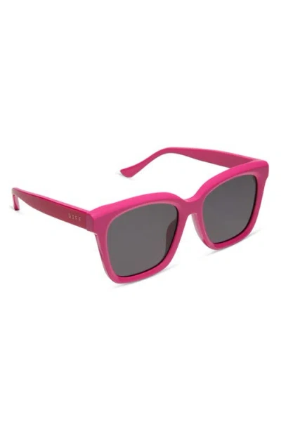 Diff Meredith 54mm Square Sunglasses In Pink