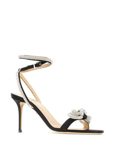 Mach&mach Black Double Bow 110 Heeled Sandals In Black