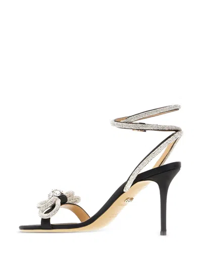 Mach&mach Black Double Bow 110 Heeled Sandals In Black