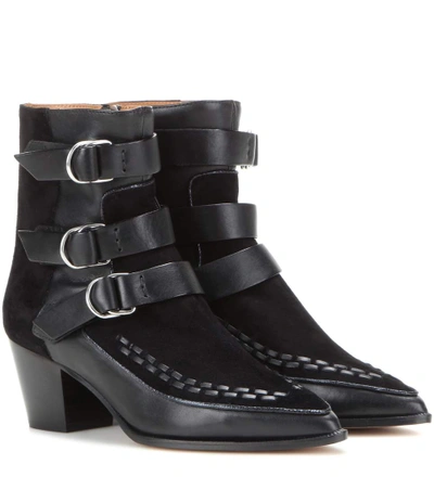 Isabel Marant Dickey Suede And Leather Ankle Boots