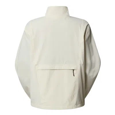 The North Face Dome Wind Jacket Collar Pockets In White Dune