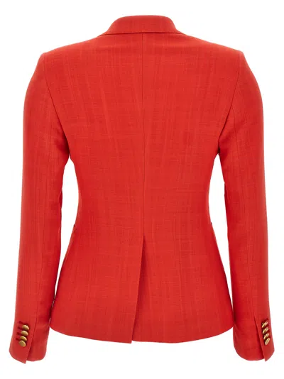 Tagliatore Double-breasted Blazer With Structured Shoulders In Red