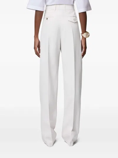 Tod's Pants In Wool Blend Gabardine In White