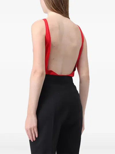 Alexander Mcqueen Bare-back Jumpsuit In Red