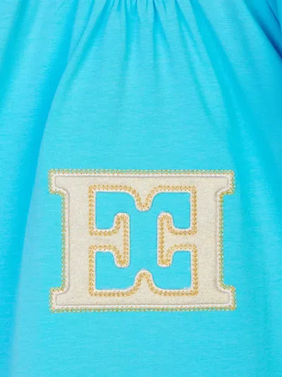 Escada Logo-appliqué Dress In Blue