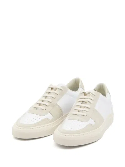 Common Projects Bball Duo Leather And Suede Sneakers In White