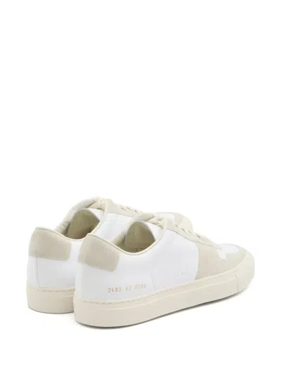 Common Projects Bball Duo Leather And Suede Sneakers In White