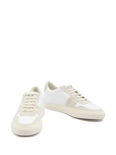Common Projects Bball Duo Leather And Suede Sneakers In White