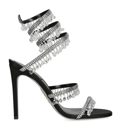 René Caovilla Chandelier 105 Rhinestone Embellished Sandals In Black