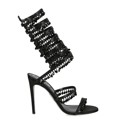 René Caovilla Chandelier Beaded Ankle-wrap Sandals In Multi