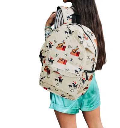The Front Porch Label Cowboy Print Backpack In Vintage In Multi