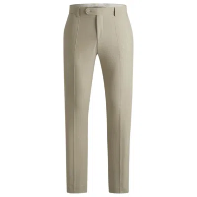 Hugo Boss Formal Trousers In Washable Super-flex Fabric In Beige